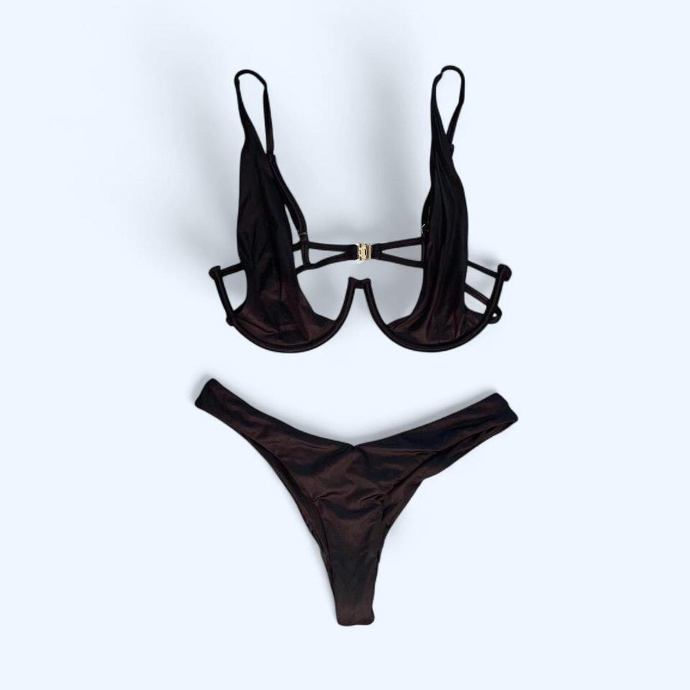 Black Magnolia Bikini set size M from Plumeria Swimwear